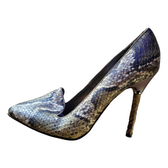 Worthington Women Snakeskin Metallic Stiletto Heels Sz 10 Pointed Toe Club Shoes - Picture 8 of 9